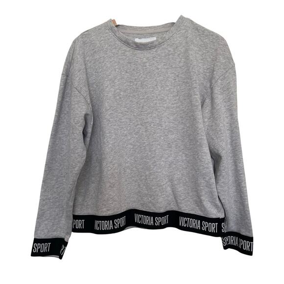 Victoria’s Secret Sport Sweatshirt Gray Logo Long Sleeve Y2K Sporty Size Medium - Picture 5 of 5